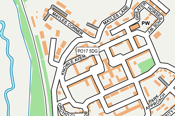 PO17 5DG map - OS OpenMap – Local (Ordnance Survey)