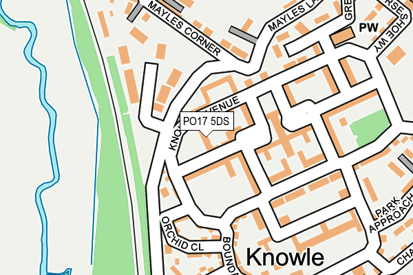 PO17 5DS map - OS OpenMap – Local (Ordnance Survey)