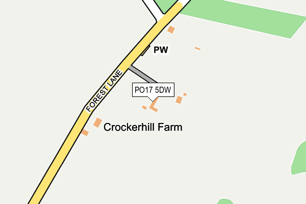 PO17 5DW map - OS OpenMap – Local (Ordnance Survey)