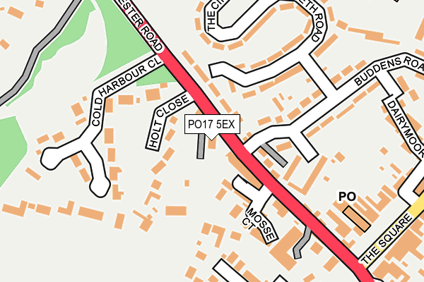 PO17 5EX map - OS OpenMap – Local (Ordnance Survey)