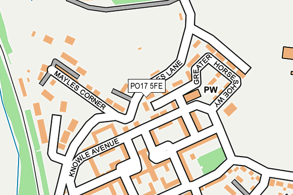 PO17 5FE map - OS OpenMap – Local (Ordnance Survey)