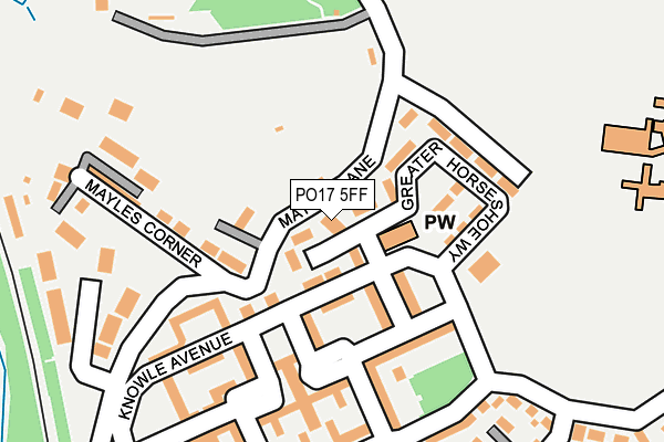 PO17 5FF map - OS OpenMap – Local (Ordnance Survey)