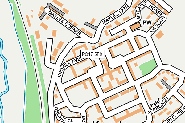 PO17 5FX map - OS OpenMap – Local (Ordnance Survey)