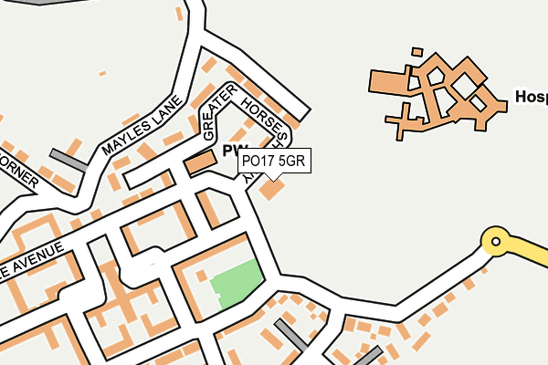 PO17 5GR map - OS OpenMap – Local (Ordnance Survey)