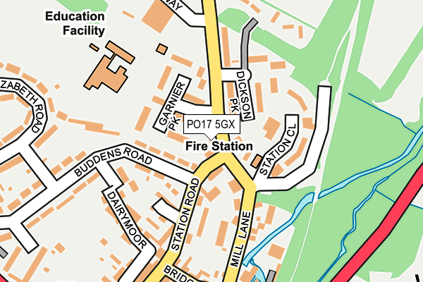 PO17 5GX map - OS OpenMap – Local (Ordnance Survey)