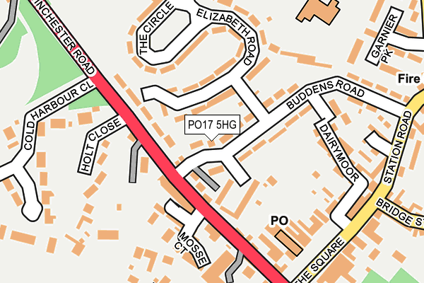 PO17 5HG map - OS OpenMap – Local (Ordnance Survey)
