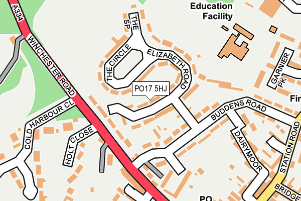 PO17 5HJ map - OS OpenMap – Local (Ordnance Survey)