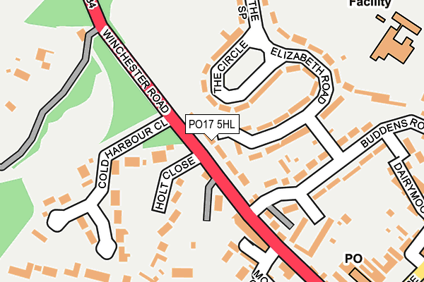 PO17 5HL map - OS OpenMap – Local (Ordnance Survey)