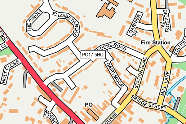 PO17 5HQ map - OS OpenMap – Local (Ordnance Survey)