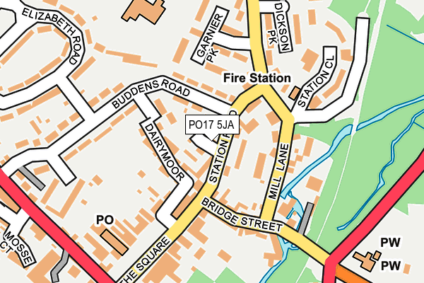 PO17 5JA map - OS OpenMap – Local (Ordnance Survey)