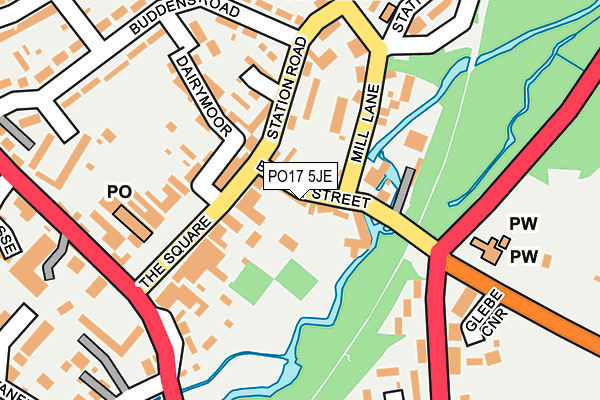 PO17 5JE map - OS OpenMap – Local (Ordnance Survey)