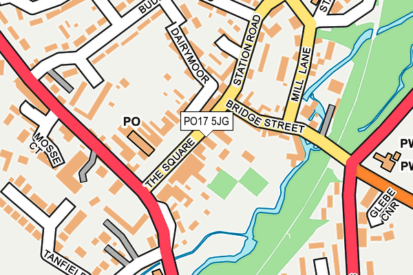 PO17 5JG map - OS OpenMap – Local (Ordnance Survey)