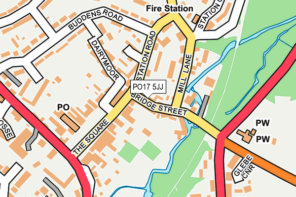 PO17 5JJ map - OS OpenMap – Local (Ordnance Survey)