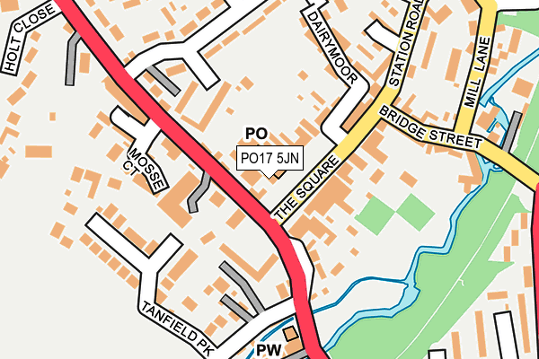 PO17 5JN map - OS OpenMap – Local (Ordnance Survey)