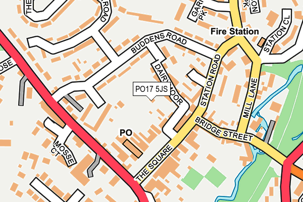 PO17 5JS map - OS OpenMap – Local (Ordnance Survey)