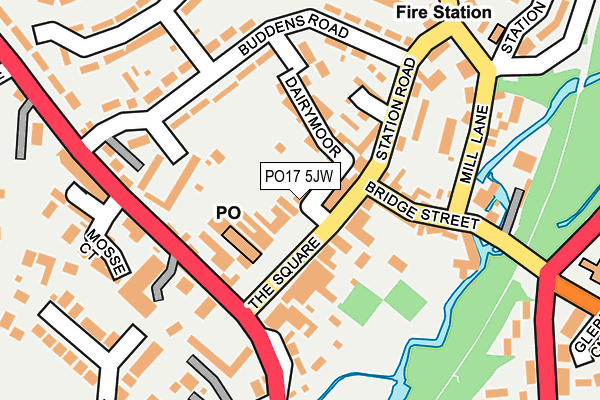 PO17 5JW map - OS OpenMap – Local (Ordnance Survey)