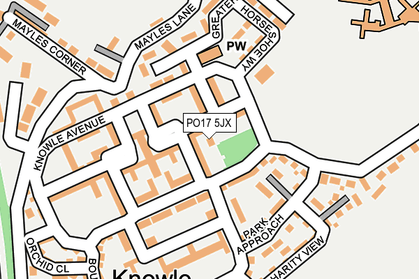 PO17 5JX map - OS OpenMap – Local (Ordnance Survey)