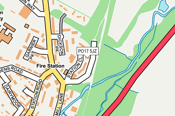 PO17 5JZ map - OS OpenMap – Local (Ordnance Survey)