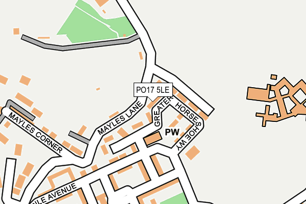 PO17 5LE map - OS OpenMap – Local (Ordnance Survey)