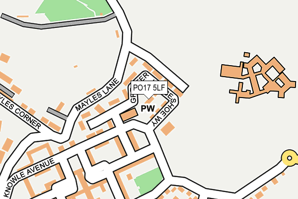 PO17 5LF map - OS OpenMap – Local (Ordnance Survey)