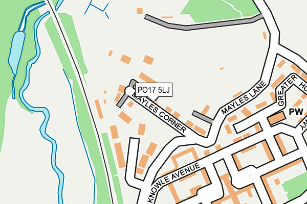 PO17 5LJ map - OS OpenMap – Local (Ordnance Survey)