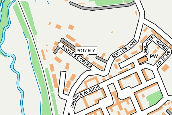 PO17 5LY map - OS OpenMap – Local (Ordnance Survey)