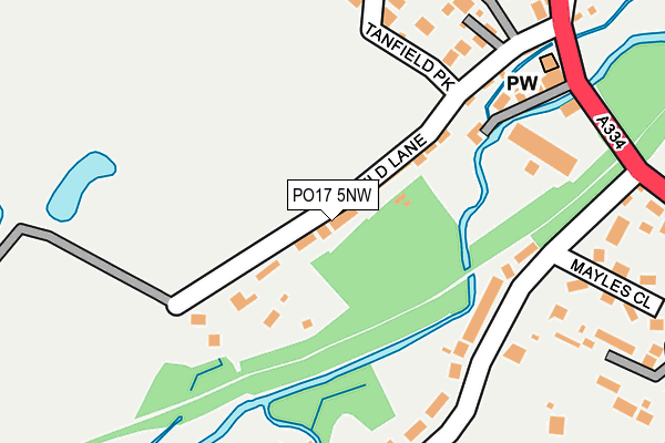 PO17 5NW map - OS OpenMap – Local (Ordnance Survey)