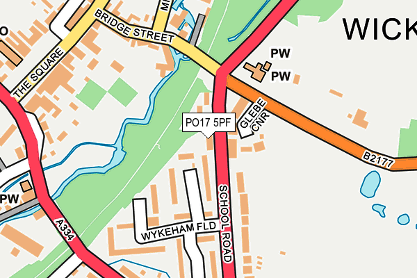 PO17 5PF map - OS OpenMap – Local (Ordnance Survey)