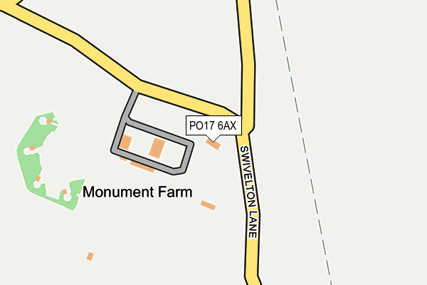 PO17 6AX map - OS OpenMap – Local (Ordnance Survey)