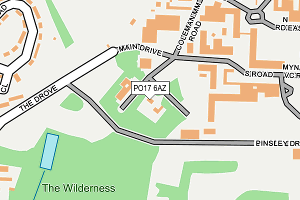 PO17 6AZ map - OS OpenMap – Local (Ordnance Survey)