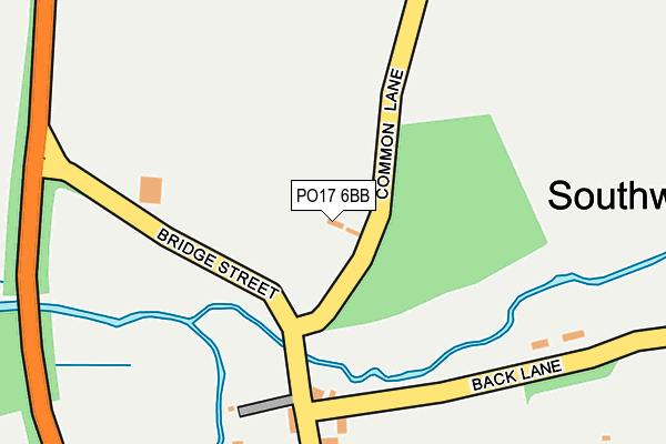 PO17 6BB map - OS OpenMap – Local (Ordnance Survey)