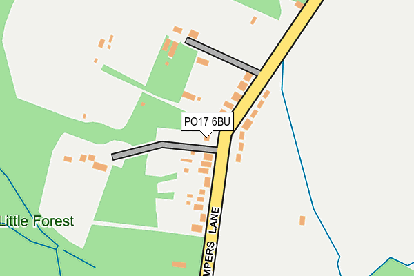 PO17 6BU map - OS OpenMap – Local (Ordnance Survey)