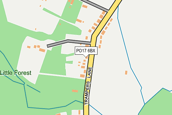 PO17 6BX map - OS OpenMap – Local (Ordnance Survey)