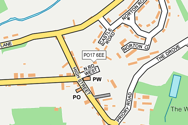 PO17 6EE map - OS OpenMap – Local (Ordnance Survey)
