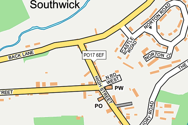 PO17 6EF map - OS OpenMap – Local (Ordnance Survey)