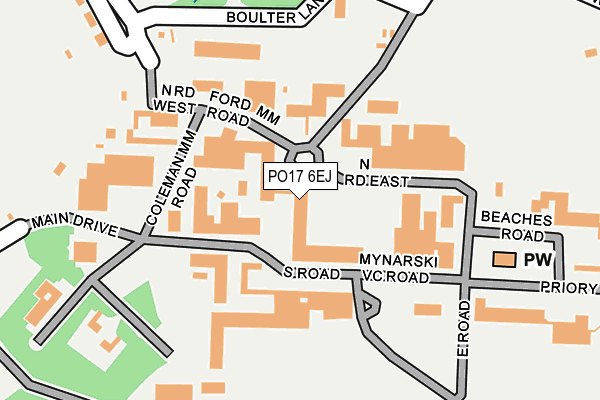 PO17 6EJ map - OS OpenMap – Local (Ordnance Survey)