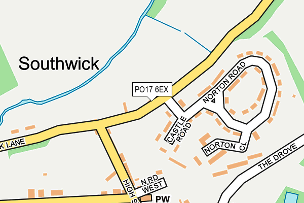 PO17 6EX map - OS OpenMap – Local (Ordnance Survey)