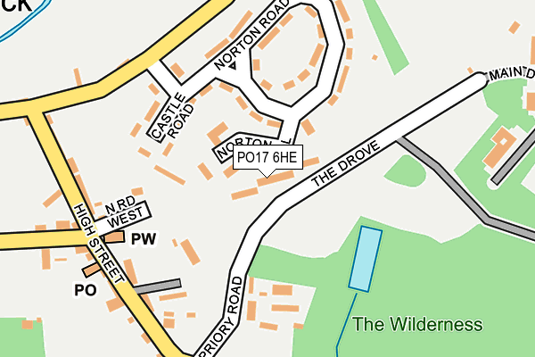 PO17 6HE map - OS OpenMap – Local (Ordnance Survey)