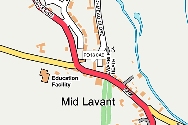 PO18 0AE map - OS OpenMap – Local (Ordnance Survey)