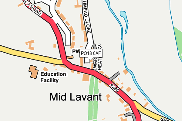 PO18 0AF map - OS OpenMap – Local (Ordnance Survey)