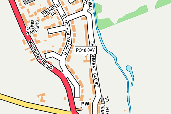 PO18 0AY map - OS OpenMap – Local (Ordnance Survey)