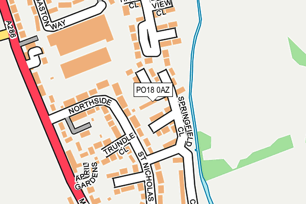 PO18 0AZ map - OS OpenMap – Local (Ordnance Survey)