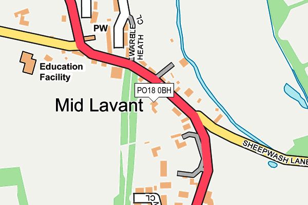 PO18 0BH map - OS OpenMap – Local (Ordnance Survey)