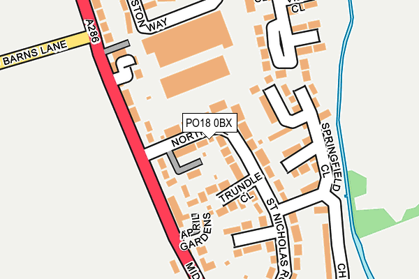 PO18 0BX map - OS OpenMap – Local (Ordnance Survey)