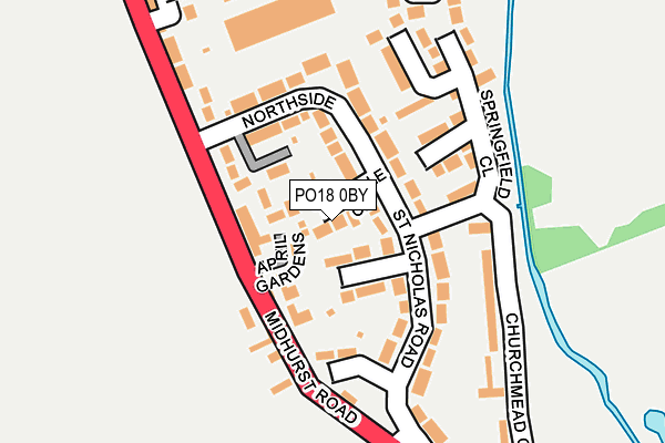 PO18 0BY map - OS OpenMap – Local (Ordnance Survey)