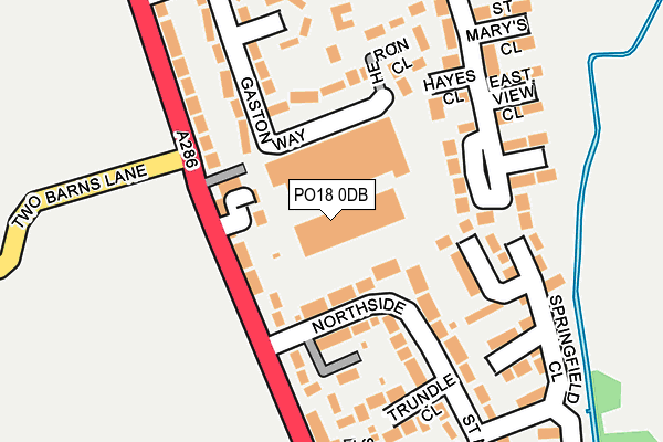 PO18 0DB map - OS OpenMap – Local (Ordnance Survey)