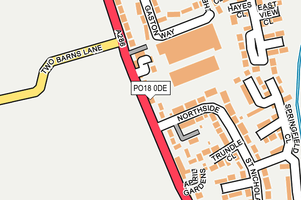 PO18 0DE map - OS OpenMap – Local (Ordnance Survey)