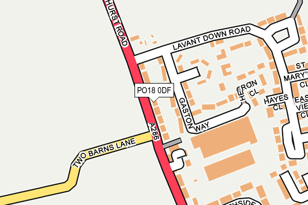 PO18 0DF map - OS OpenMap – Local (Ordnance Survey)