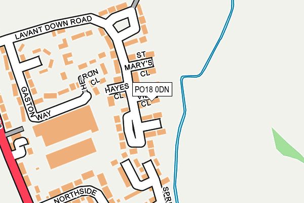 PO18 0DN map - OS OpenMap – Local (Ordnance Survey)