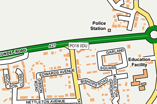 PO18 0DU map - OS OpenMap – Local (Ordnance Survey)